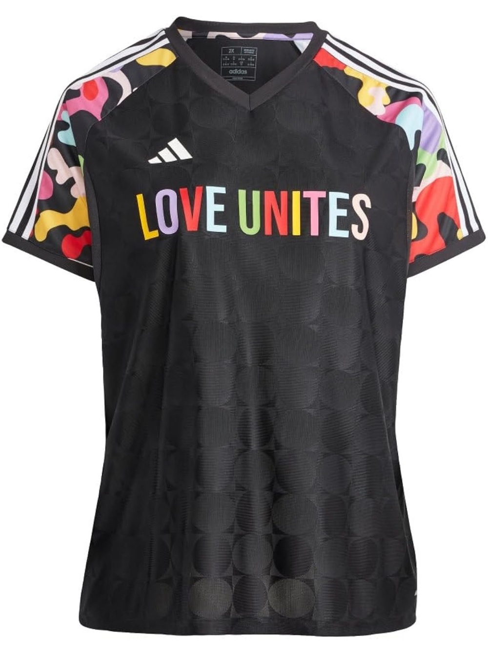 Adidas x Rich Mnisi Love Unites Pride Soccer Jersey 2XL Slim Fit Black Multi - Picture 5 of 8